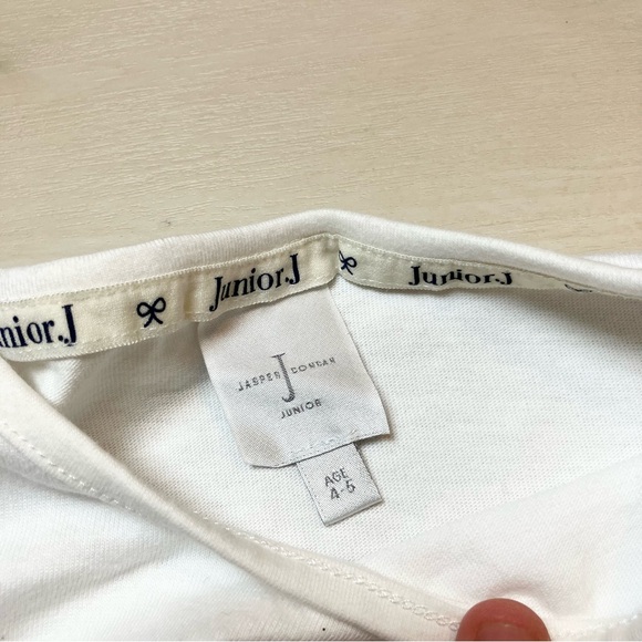 Jasper conran junior j top short sleeves white tee with sequins ballet shoes - Picture 3 of 5